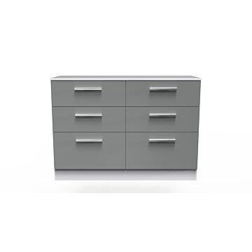 Contrast 6 Drawer Midi Chest In Dusk Grey & White