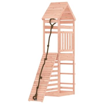 Vidaxl Playhouse With Climbing Wall Solid Wood Douglas