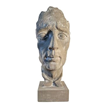 Large Grey Face Statue On Stand 90cm