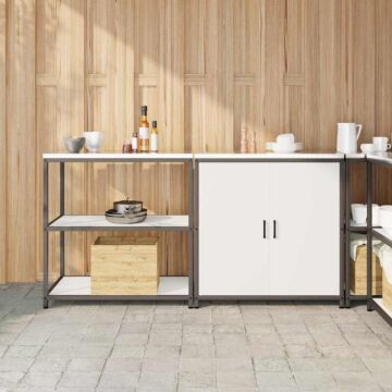 Vidaxl With Shelf With Storage With Door Adjustable 2 Pcs White Cold-rolled Steel