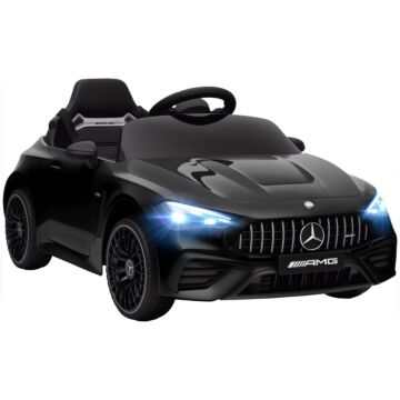 Aiyaplay Licensed Mercedes Amg Kids Electric Car, 12v Ride On Car With Dual Motors, Remote Control For 3-6 Years, Black