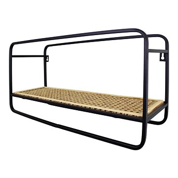 Small Wall Hanging Shelf Unit In Metal Weave Effect