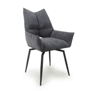 Dakar Textured Effect Dark Grey Swivel Chair