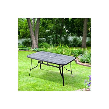 Garden Tempered Glass Marble Rectangular Coffee Table