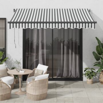 Vidaxl Automatic Retractable Awning Anthracite And White 300x250 Cm