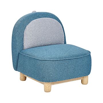Animal Chair Blue Polyester Upholstery Armless Nursery Furniture Seat For Children Modern Design Triceratops Shape Beliani