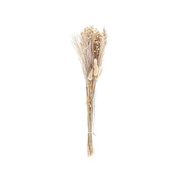 Dried Flower Bouqet Natural Dried Flowers 52 Cm Wrapped In Brown Paper Natural Table Decoration Beliani