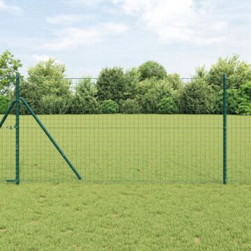 Vidaxl Fence Posts 52 Pcs Green Ø32 Mm 170 Cm Galvanised Steel