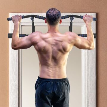 Sportnow Doorway Multi-grip Pull Up Bar With Non-slip Grips, Chin Up Bar With Anti-fall Slot For Indoor Gym Upper Body Workout