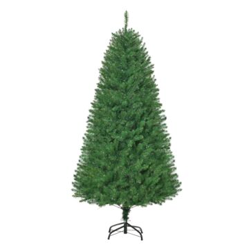 Homcom 6ft Prelit Christmas Tree Artificial Tree Warm White Led Light Holiday Home Xmas Decoration, Green