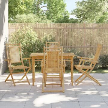Vidaxl Folding Garden Chairs 4 Pcs 53x66x99 Cm Bamboo
