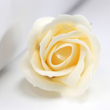 Craft Soap Flowers - Med Rose - Ivory - Pack Of 10