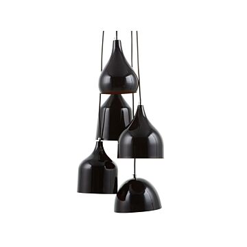 5 Light Pendant Lamp Black Metal Modern Cluster Hanging Light Beliani