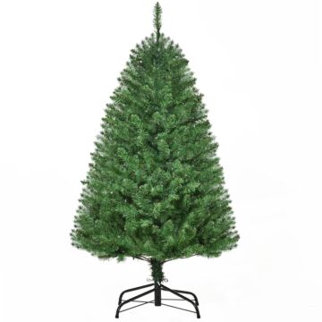 Homcom 4 Ft Pre Lit Artificial Christmas Tree Warm White Led Light -, Green