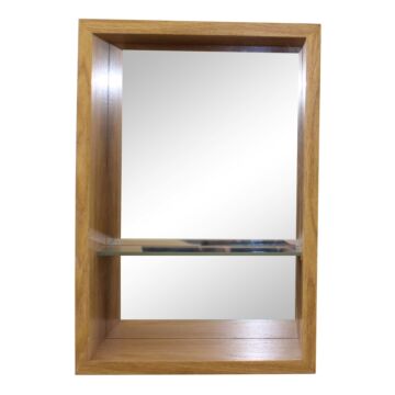 Small Veneered Mirror Shelf Unit, 31x21cm