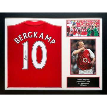 Arsenal Fc Bergkamp Signed Shirt (framed)