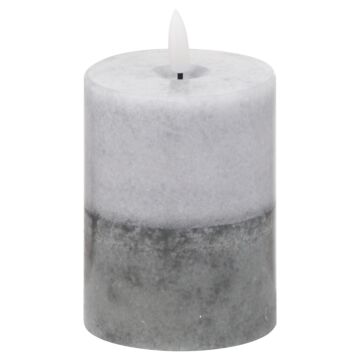 Luxe Collection Natural Glow 3"x4" Two Tone Stone Dipped Led Candle