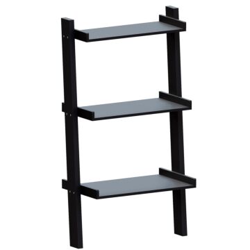 York 3 Tier Ladder Bookcase, Black