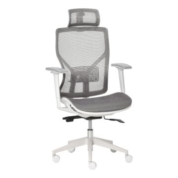 Vinsetto Ergonomic Office Chair With 360° , Wheel, Mesh Back, Adjustable Height & 3d Armrest For Home Office, Grey
