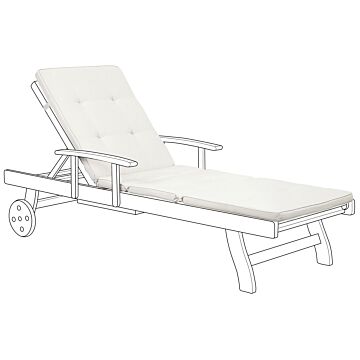Garden Sun Lounger Cushion Off-white Polyester Seat Backrest Pad Modern Design Outdoor Pad Beliani