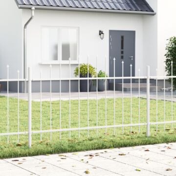 Vidaxl Garden Fence With Hoop Top White 10.2x1 M Steel