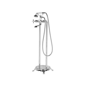Freestanding Bath Shower Mixer Silver Chrome Beliani