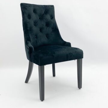 Black Velvet Dining Chair 91x56x66cm