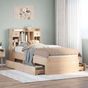 Vidaxl Bookcase Bed Without Mattress 75x190 Cm Small Single Solid Wood Pine