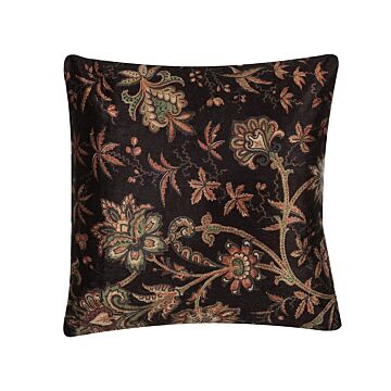Decorative Cushion Multicolour Floral Pattern 45 X 45 Cm Retro Vintage Decor Accessories Beliani