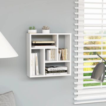 Vidaxl Wall Shelf White 45.1x16x45.1 Cm Engineered Wood