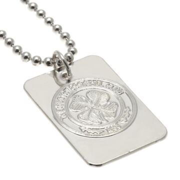 Celtic Fc Silver Plated Dog Tag & Chain