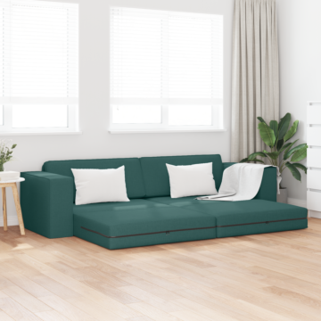 Vidaxl Floor Sofa Bed 2-in-1 Dark Green 245x150x60.5 Cm Fabric