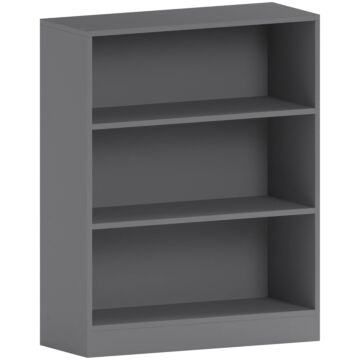 Vida Designs Cambridge 3 Tier Low Bookcase, Grey