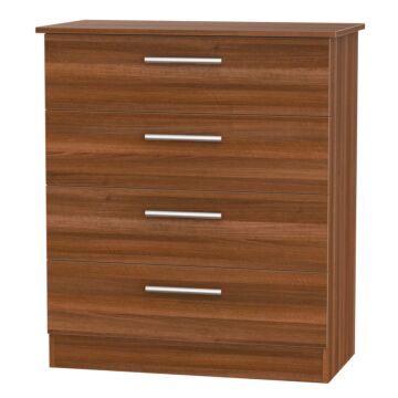 Contrast 4 Drawer Chest In Noche Walnut