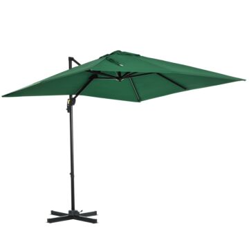 Outsunnysquare Outdoor Umbrella Parasol W/360° Rotation, 245lx245wx248h Cm-green