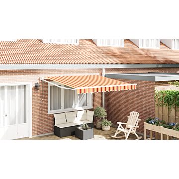 Vidaxl Automatic Retractable Awning Yellow And Orange 350x250 Cm
