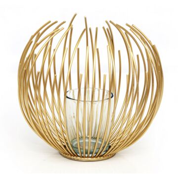 Gold Wire Candle Holder 16cm