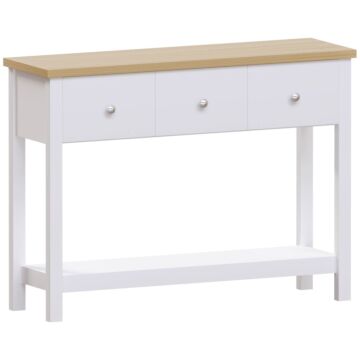 Arlington 3 Drawer Console Table, White