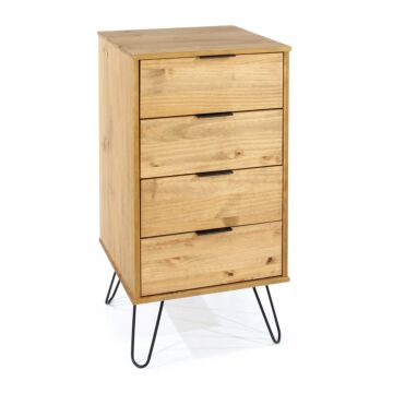 Augusta Pine 4 Drawer Narrow Chest Of Drawers