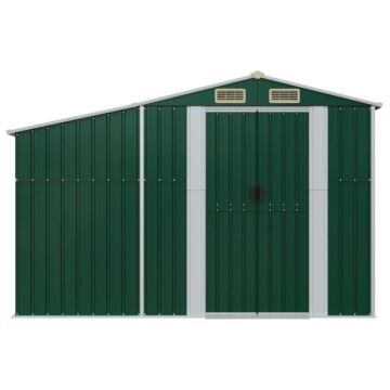 Vidaxl Garden Shed Green 277x93x179 Cm Galvanised Steel