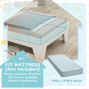 Aiyaplay Toddler Bed Frame Treehouse Style Single Bed Frame With Safety Guardrails, 144l X 74w X 110hcm