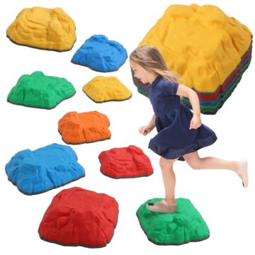 Aiyaplay Balance Stepping Stones For Kids With Non-slip Bottom, Indoor Outdoor Obstacle Course For Ages 3-8 Years, Multicoloured