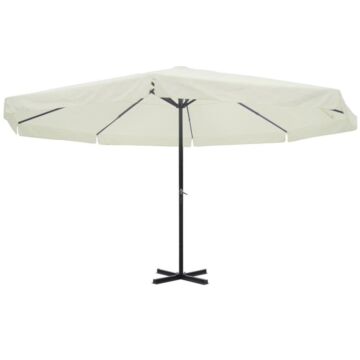 Vidaxl Garden Parasol White Aluminium 500 Cm