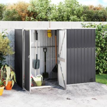 Vidaxl Garden Tool Shed Anthracite 225x89x161 Cm Galvanised Steel