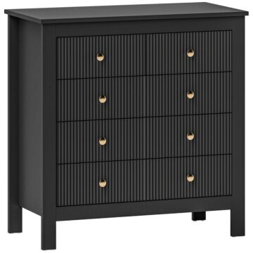 Homcom Elegant Chest Of Five Drawers - Black