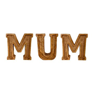 Hand Carved Wooden Embossed Letters Mum