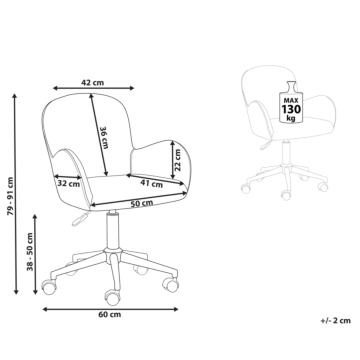 Office Swivel Chair Mint Velvet Height Adjustable Beliani