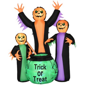 Homcom Next Day Delivery 8ft Giant Led Light Outdoor Inflatable Halloween Yard Inflatable Halloween Three Witch And Magical Potions