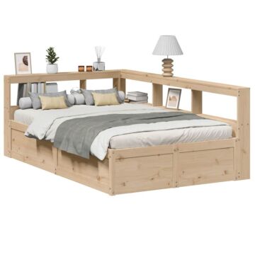 Vidaxl Bookcase Bed Without Mattress 120x200cm Solid Wood Pine