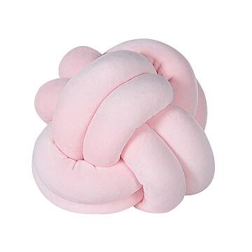 Decorative Cushion Pink Velvet Knot Pillow 20 X 20 Cm Decor Accessories Beliani